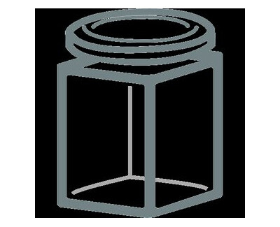 Glas eckig (Deckel schwarz)