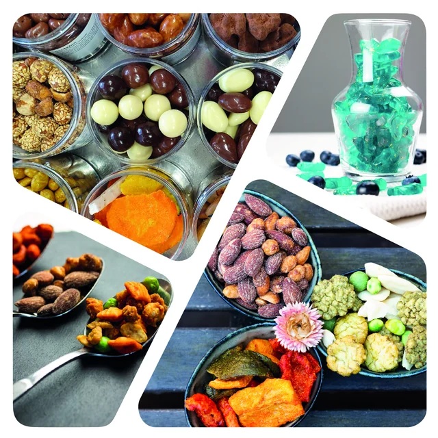 Collage des gesamten Snacksortiments