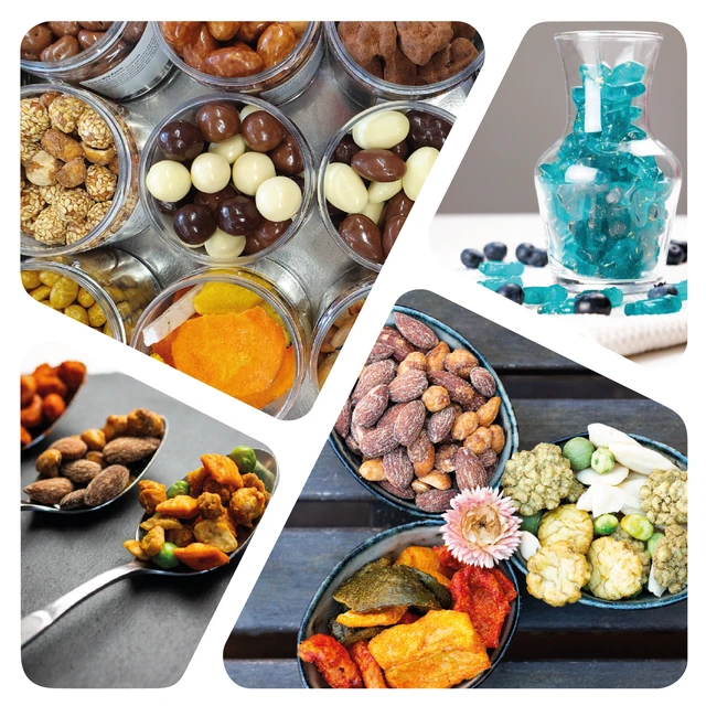 Collage des gesamten Snacksortiments
