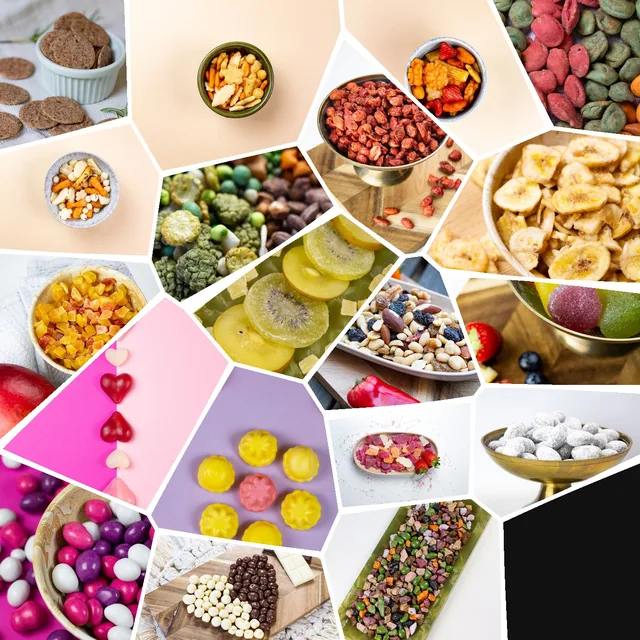 Collage des gesamten Snacksortiments